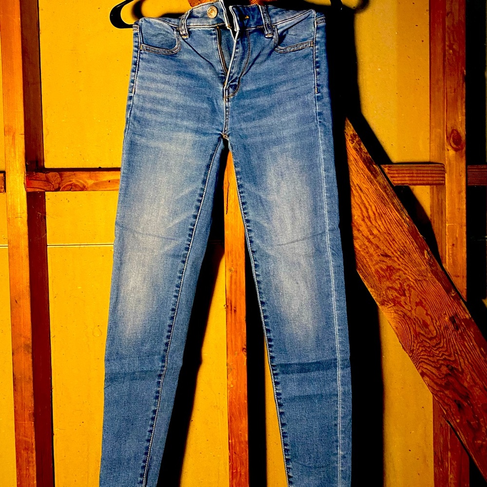 Skinny , tight blue Hollister jeans
